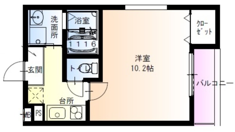 堺市西区鳳中町のアパートの間取り