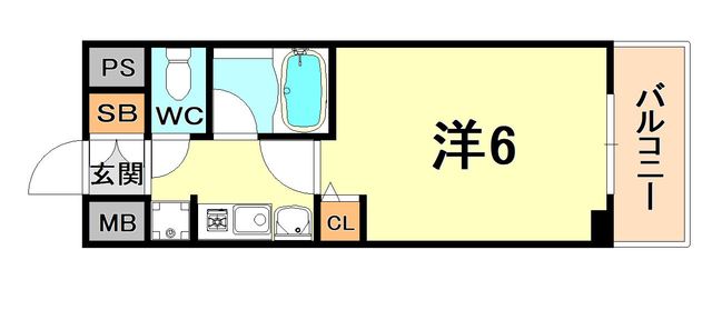 神戸市中央区下山手通のマンションの間取り