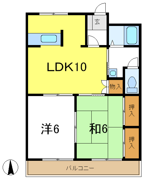 加古郡播磨町古宮のアパートの間取り