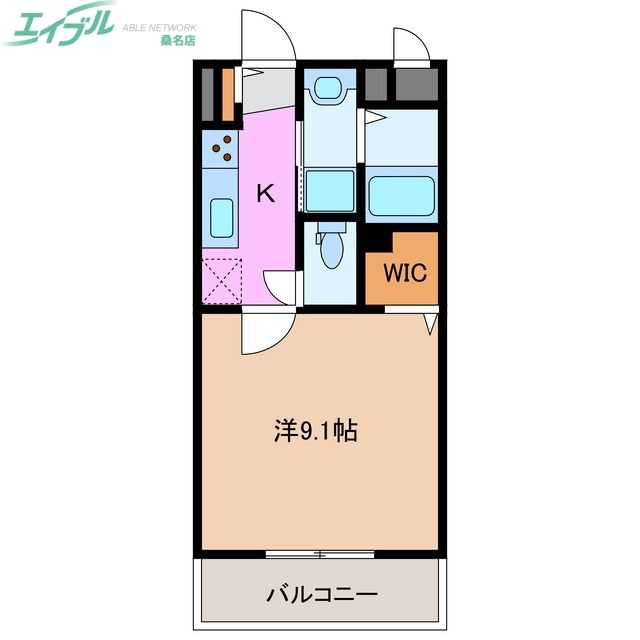 桑名市大字江場のマンションの間取り