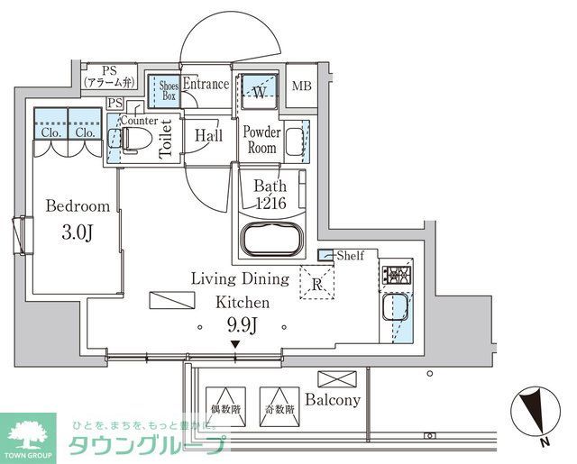 浦安市当代島のマンションの間取り