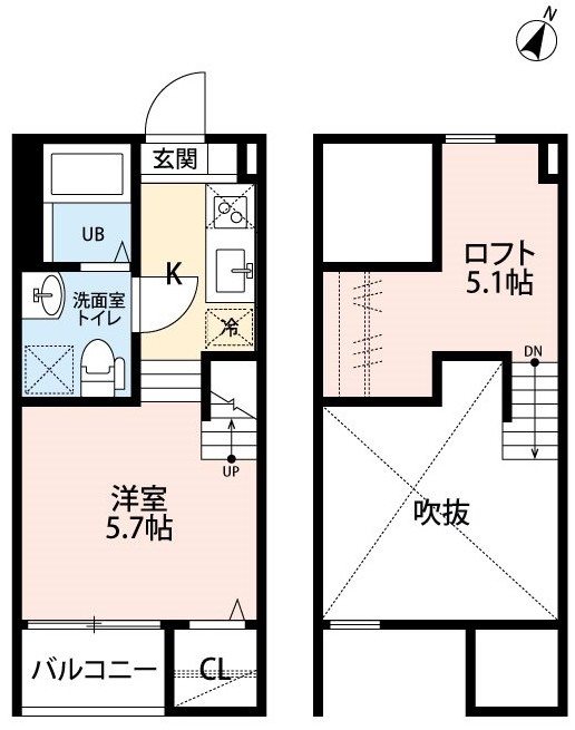 名古屋市守山区東山町のアパートの間取り