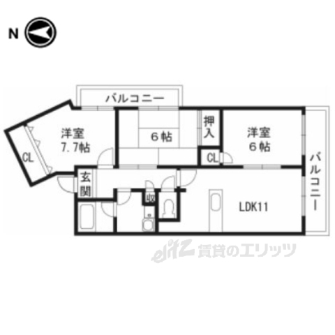 デイグラン枚方公園の間取り