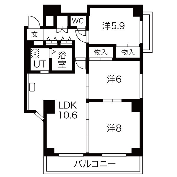 サンハイツ白鷺の間取り