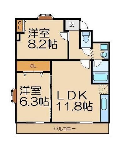 川越市富士見町のマンションの間取り