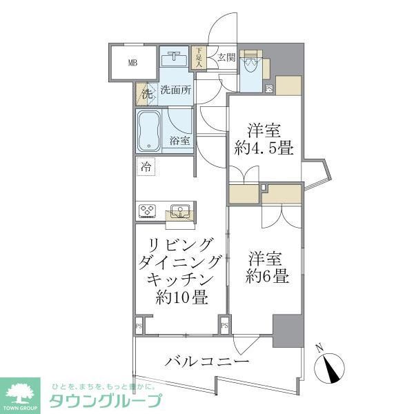 新宿区弁天町のマンションの間取り