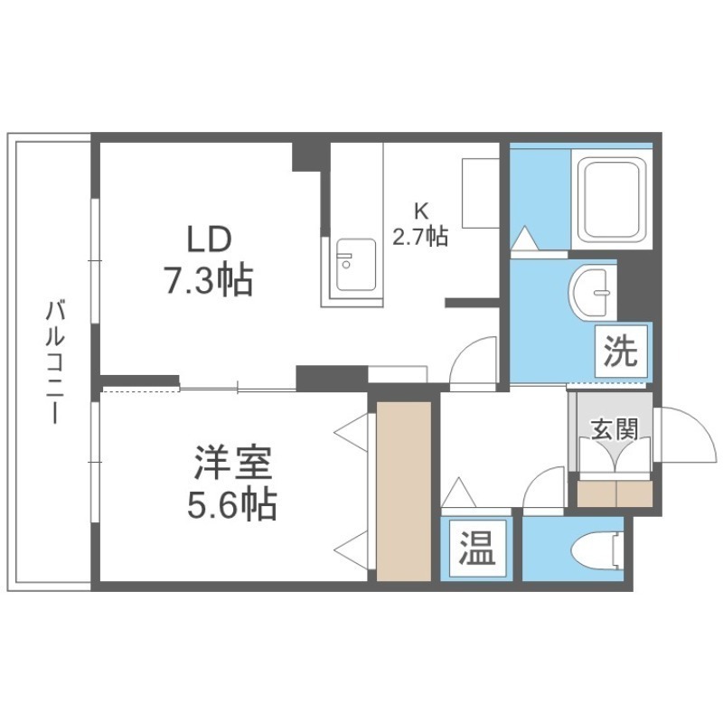 札幌市北区北二十九条西のマンションの間取り