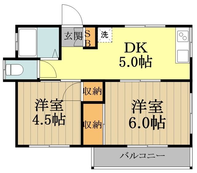 小金井市前原町のアパートの間取り