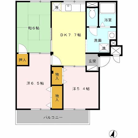 豊中市上新田のマンションの間取り