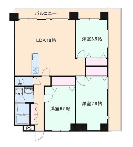 横溝第二マンションの間取り