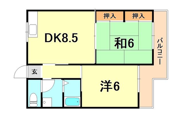 明石市魚住町中尾のマンションの間取り