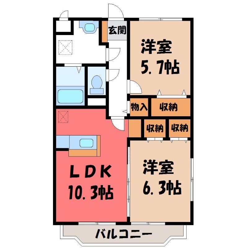 林マンション Fの間取り