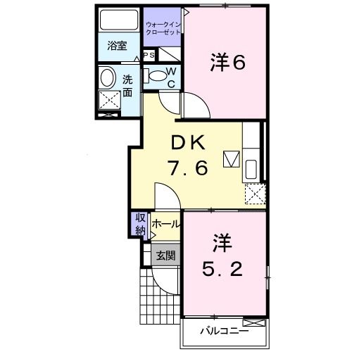 熊本県玉名市中尾（アパート）の賃貸物件の間取り