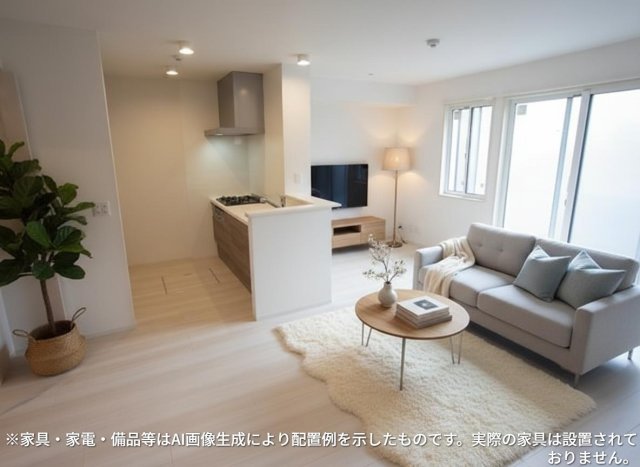 居室・リビング　家具・家電・備品等はＡＩ画像生成により配置例を示したものです