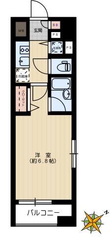 ＪＲ山手線 田端駅 徒歩12分 4階建 築22年の間取り写真