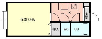 山形市富の中のアパートの間取り