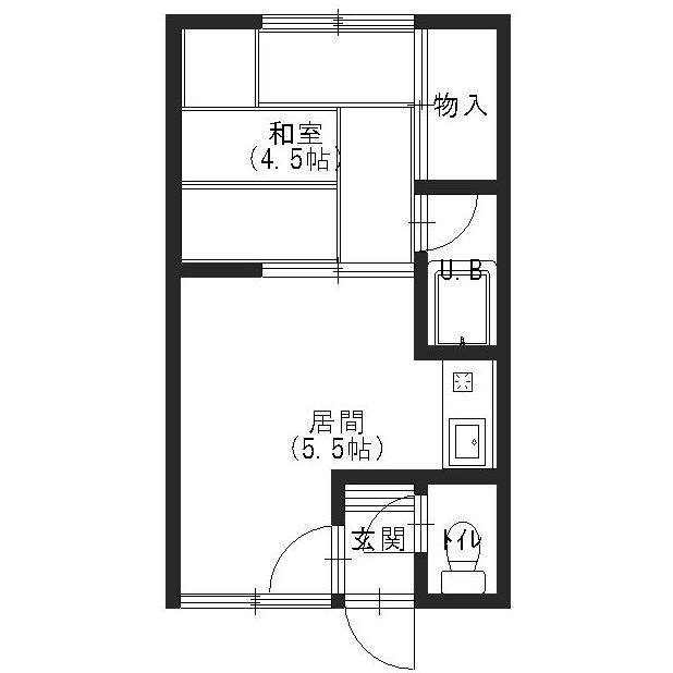 函館市大縄町のアパートの間取り