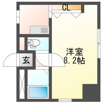 岡山市中区清水のマンションの間取り