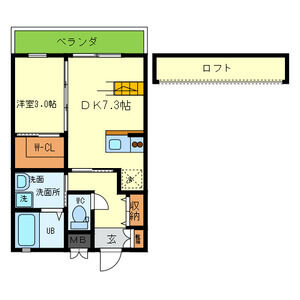 豊中市服部西町のアパートの間取り