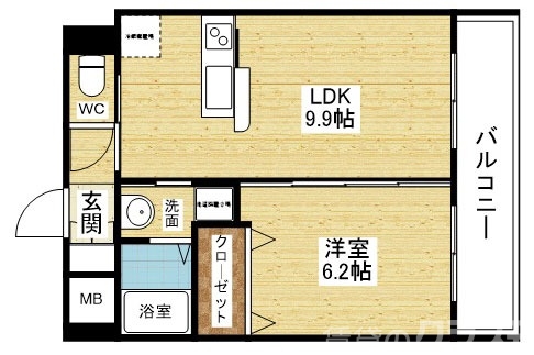 大阪市東淀川区下新庄のマンションの間取り