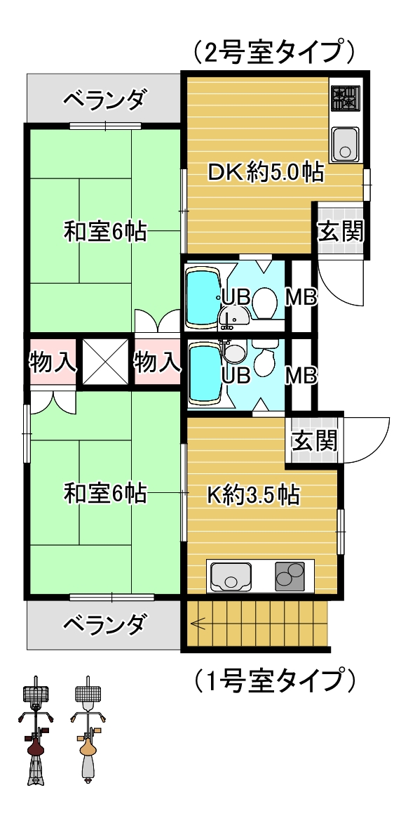 大東千船マンションの間取り