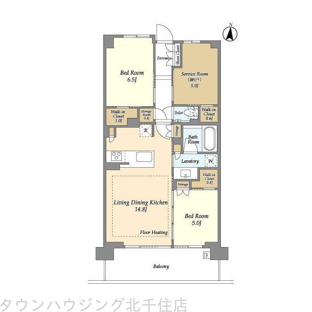 東京都荒川区町屋８（マンション）の賃貸物件の間取り