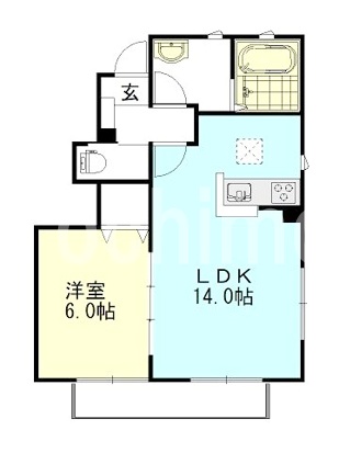 岡山市中区原尾島のアパートの間取り