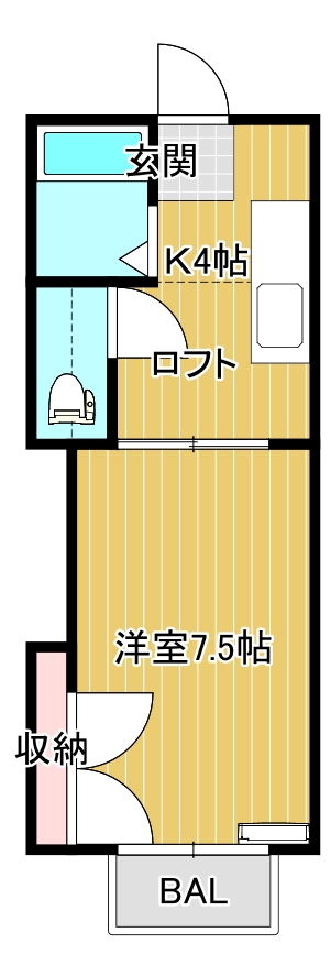 コーポ東矢本　D棟の間取り