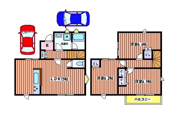 東京都国立市谷保（一戸建）の賃貸物件の間取り