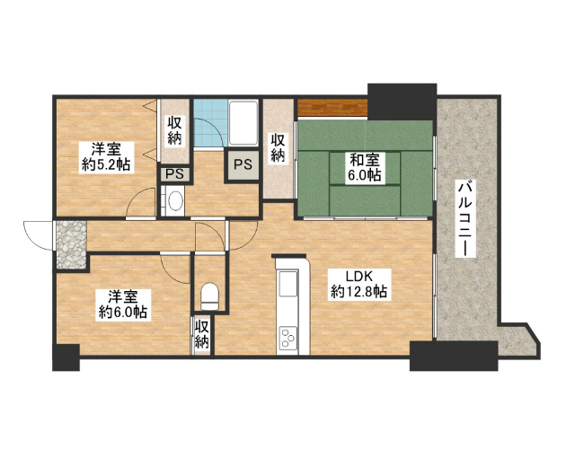 守山市守山のマンションの間取り