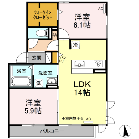 ナインヒルズの間取り