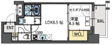 ラ・フォルム天満橋EASTの間取り