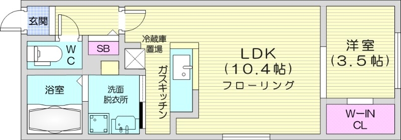 エアフォルク学園前の間取り