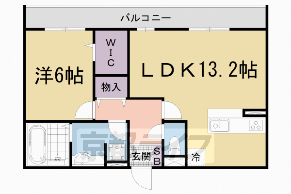 大津市滋賀里のアパートの間取り