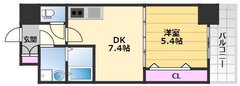 シティーコート大小路駅前の間取り