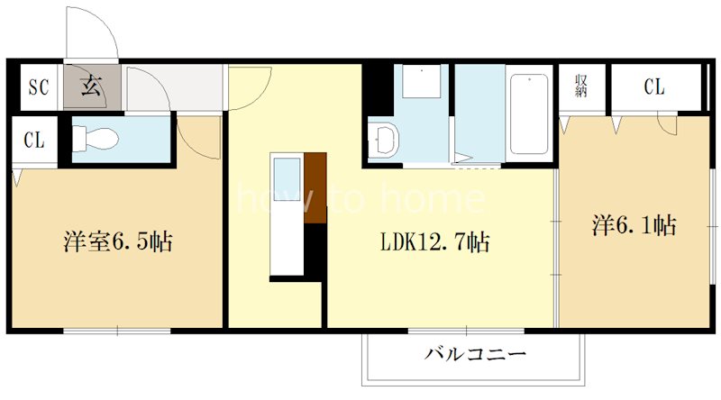 D-ROOM一乗寺の間取り