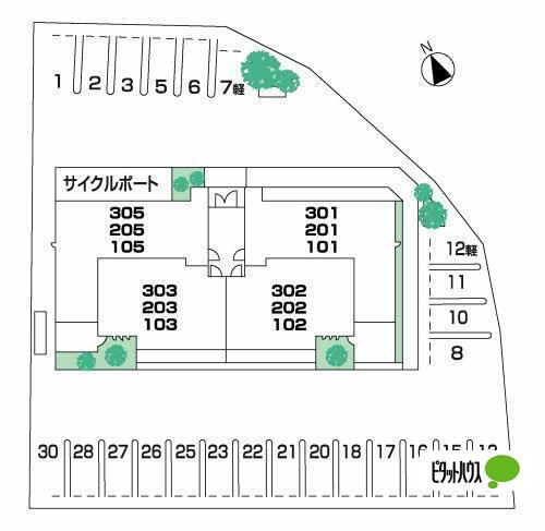 【シャーメゾンフォーレ藍住の駐車場】