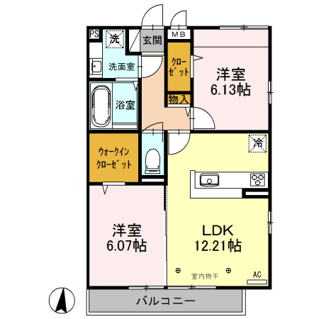 クレセール・コンテス仙波の間取り