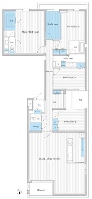 世田谷区代沢のマンションの間取り