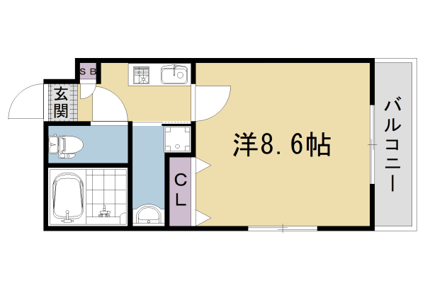 京都市右京区西院太田町のマンションの間取り