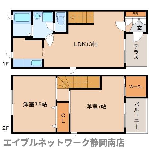 静岡市駿河区大谷のアパートの間取り