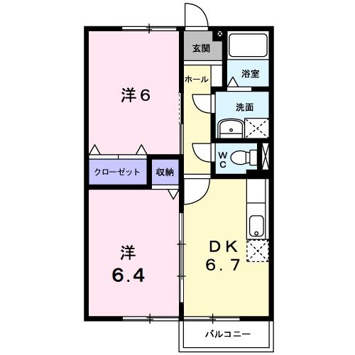 伊勢市黒瀬町のアパートの間取り