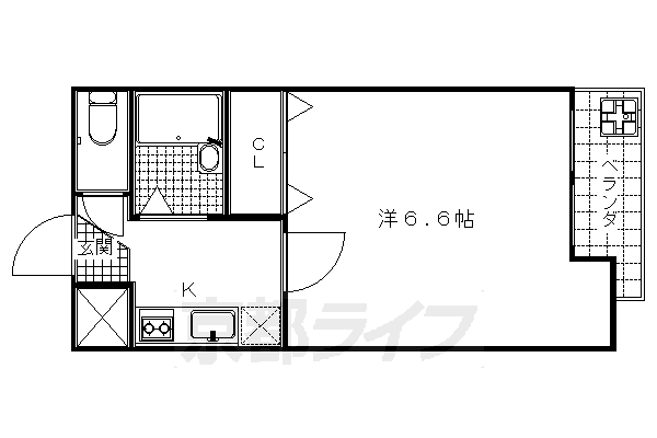 京都市東山区妙法院前側町のマンションの間取り