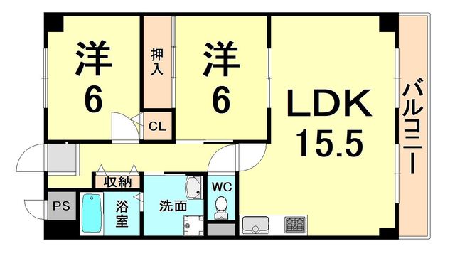 伊丹市西台のマンションの間取り