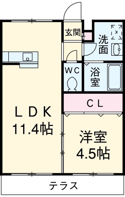 一ツ木ハイツ安井IIの間取り