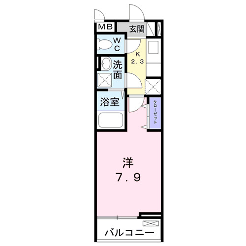 香芝市五位堂のアパートの間取り