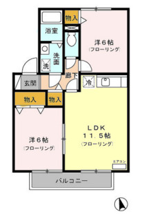 グリューン桜堤Aの間取り