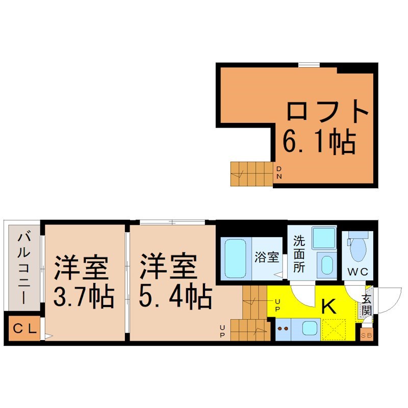 名古屋市守山区八反のアパートの間取り