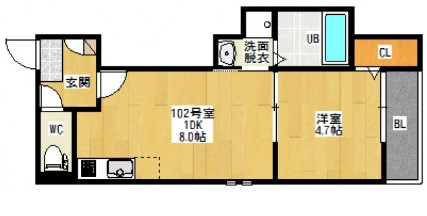 【広島市中区江波本町のアパートの間取り】