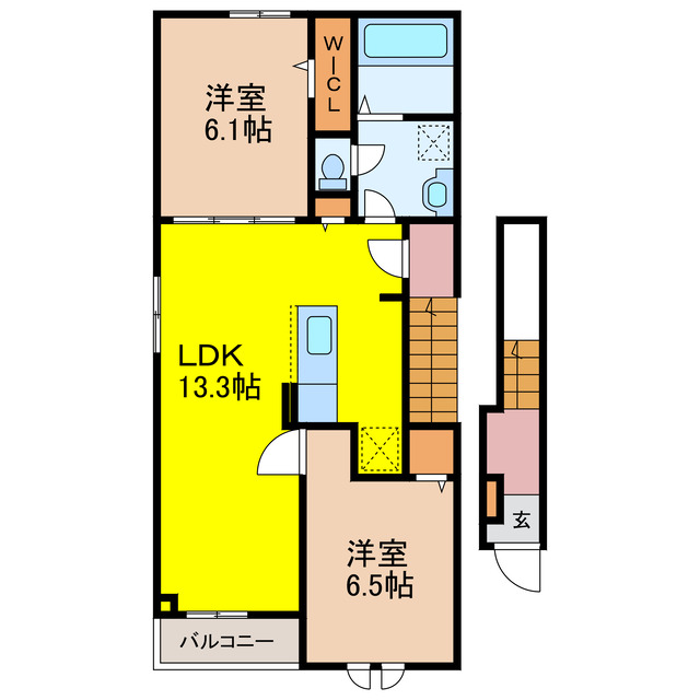 島原市上の原のアパートの間取り